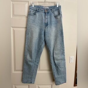 Zara High Waisted Jeans with Vintage-Inspired Wash